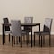 Baxton Studio Gardner 5-PC Dark Brown Finished Grey Upholstered Dining Set 131-5255-7132 - alternate 2
